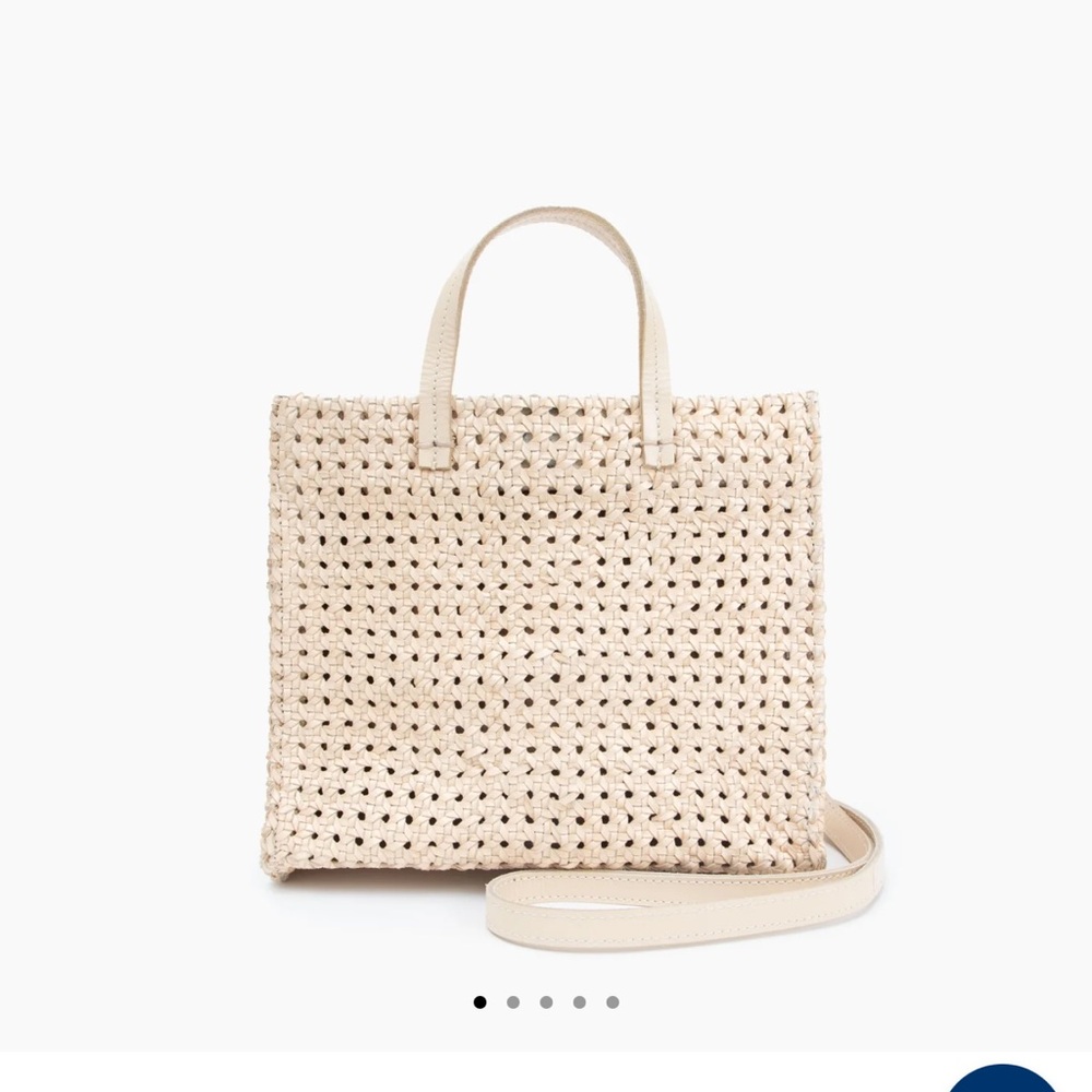 CLARE V Petite Simple Tote in Cream Rattan BNWT